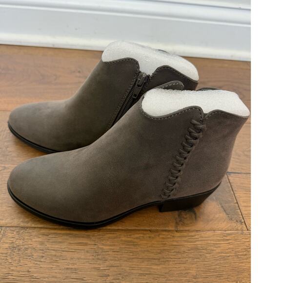 Mia Jaice Heeled Ankle Lasso Bootie Leather Gray Brown Womens 11 NWOB - Picture 3 of 5